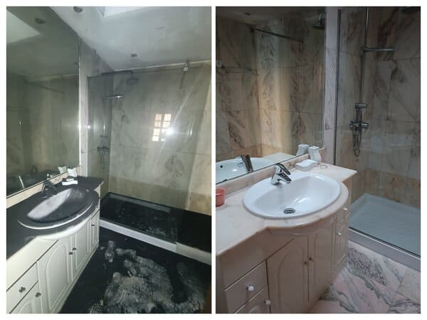 Limpieza incendio baños